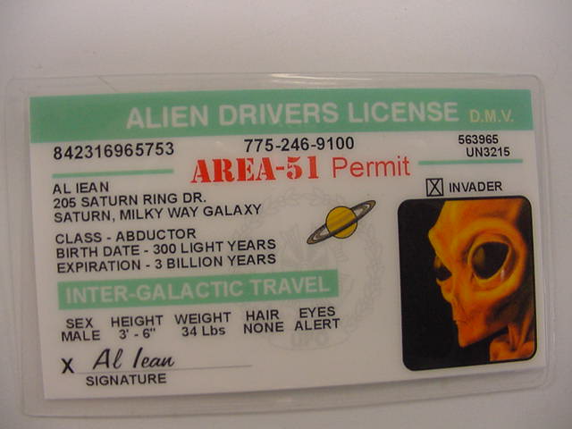 Area 51 drivers license